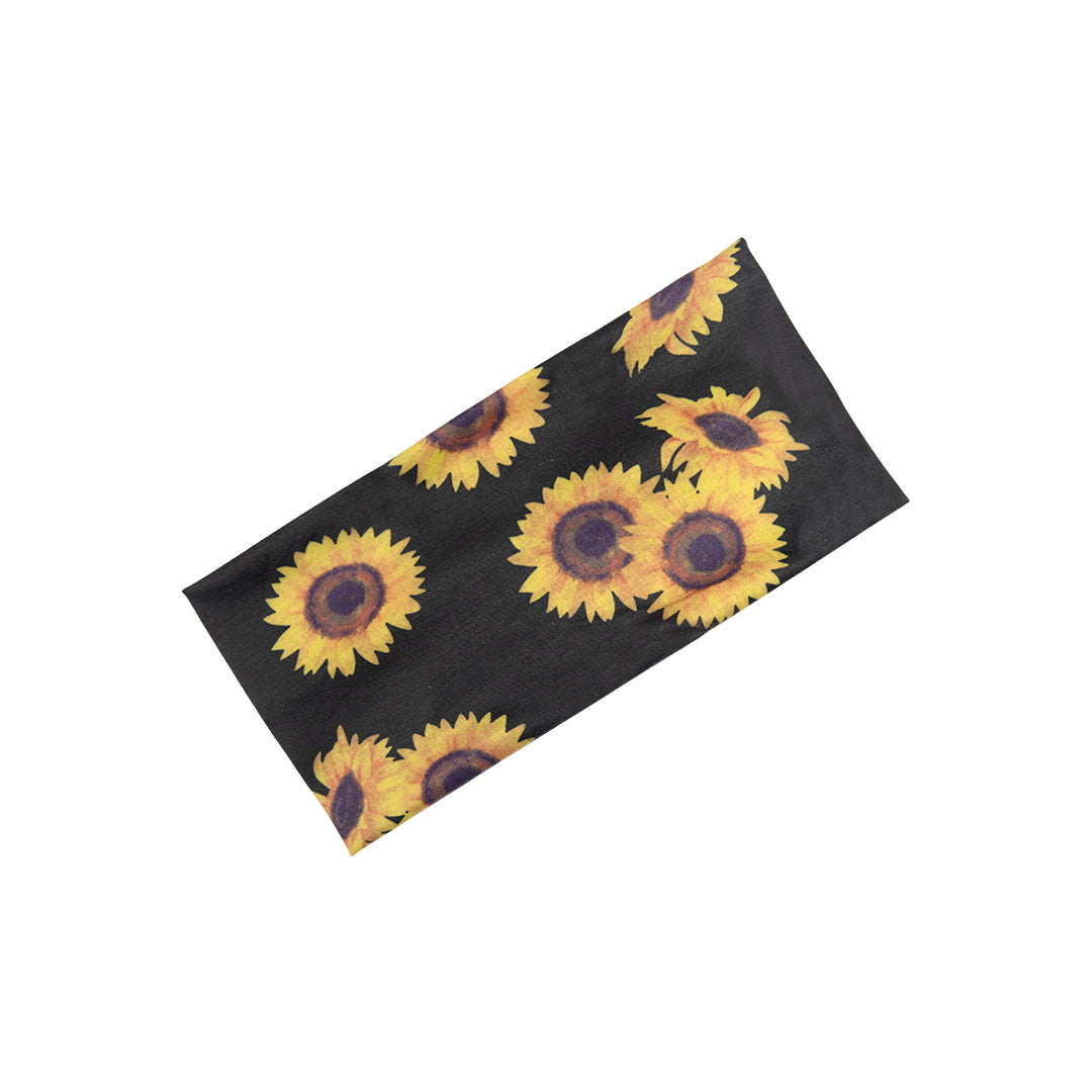 Sunflower Print Elastic Yoga Headband