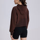 Velvet Warm Loose Half Zip Hooded Sweatshirt