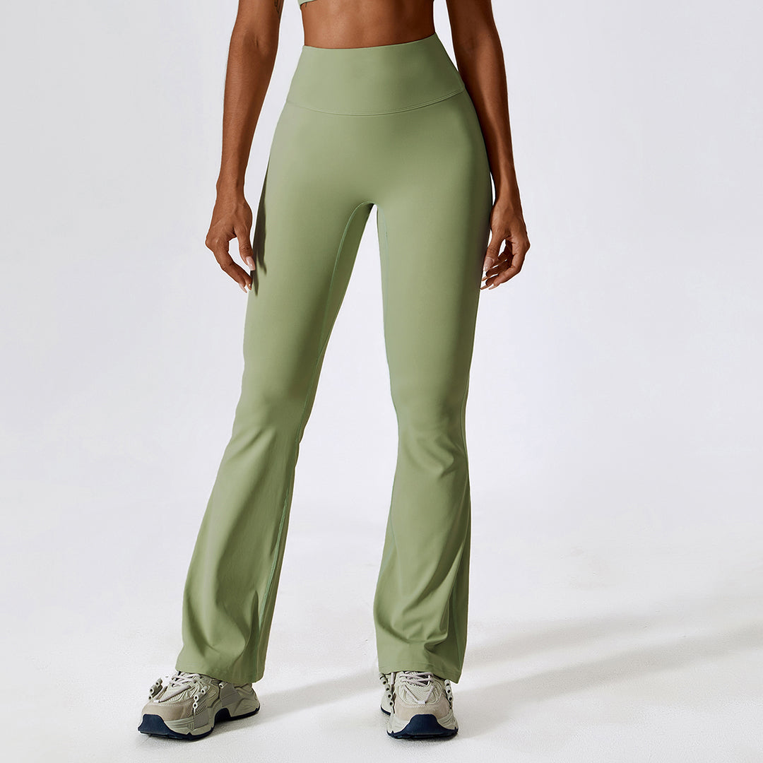 High-rise stretch flared pants