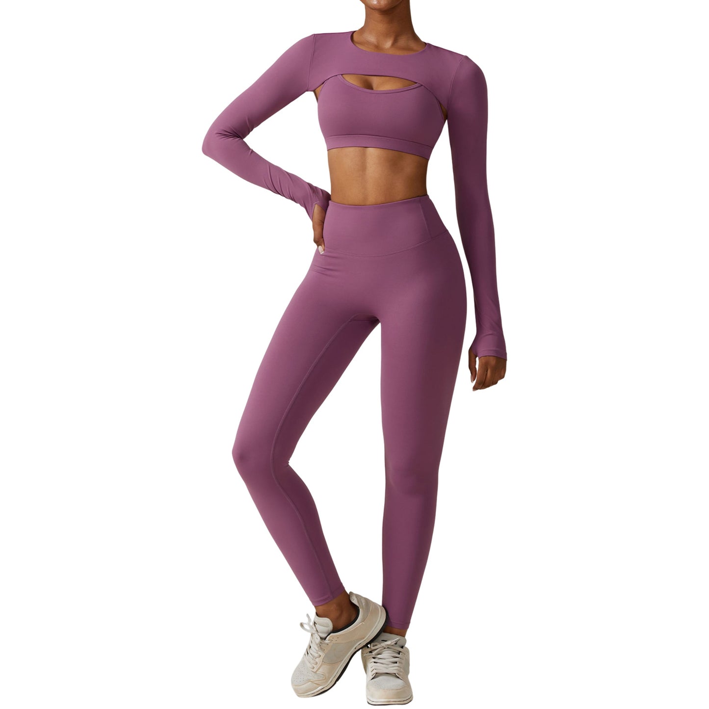 Tight naked quick drying sports long sleeve 3-piece set