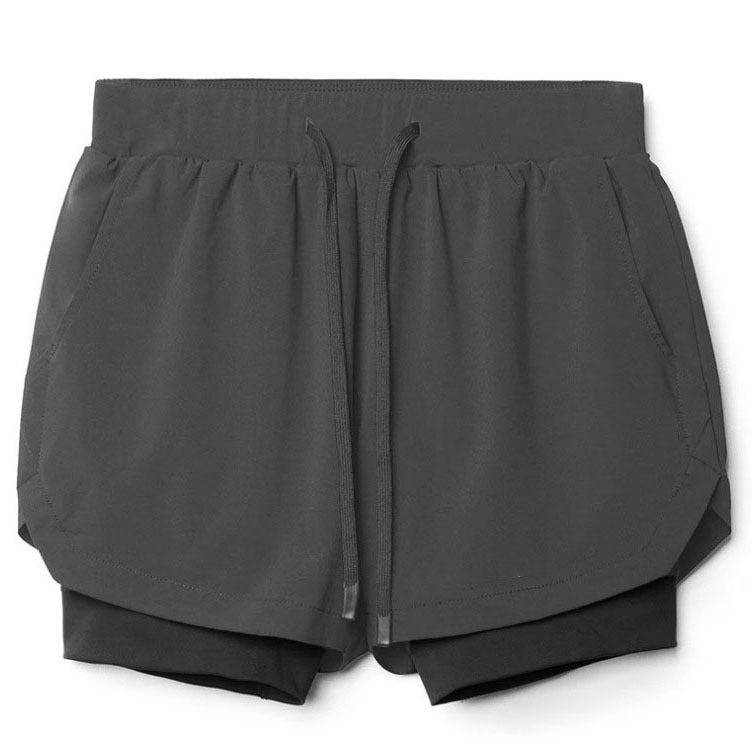 Men's double-layer quick drying sports shorts