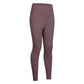 Legging de yoga extensible brossé de couleur unie