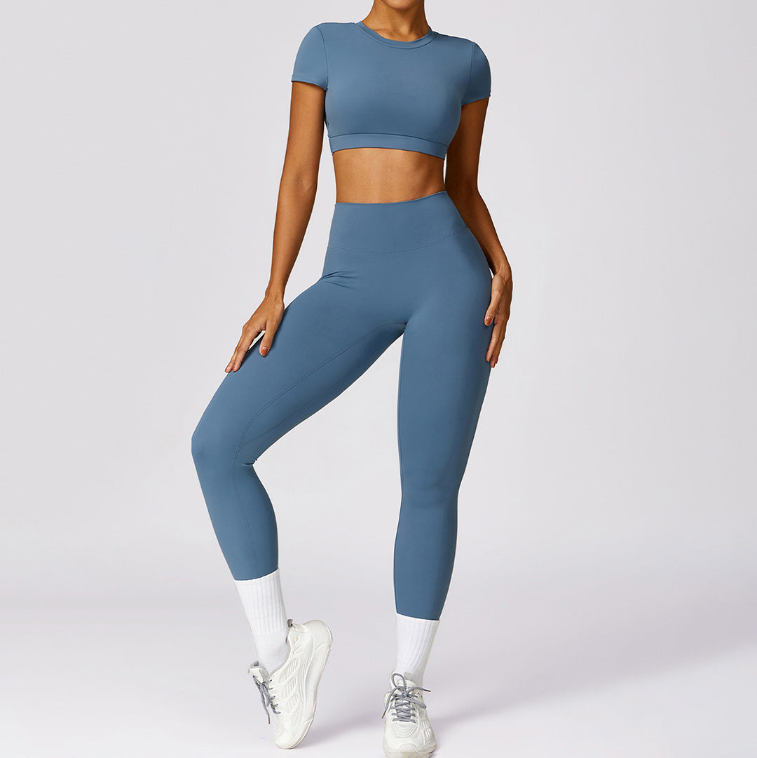 Tight running short sleeves & leggings sport sets