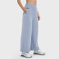 Side pockets waist-cinched wide-leg pants