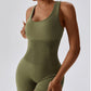 Solid color seamless buttock lift sports jumpsuit