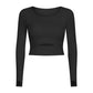 Solid color long-sleeved tight-fitting top