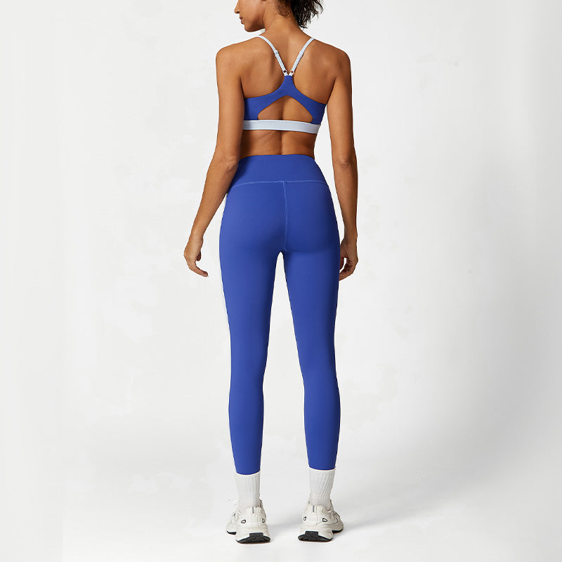 Ultra-Soft Cross Back Gym Bra + High Waist Leggings-2 Pieces Set