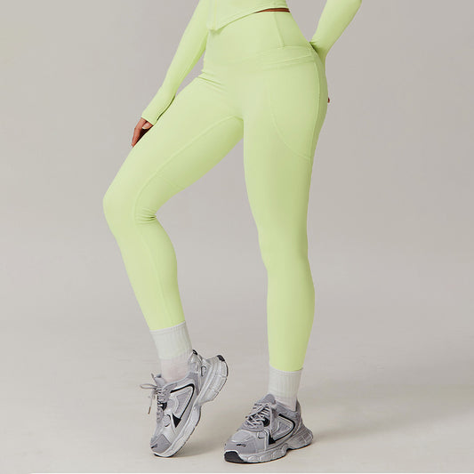 Solid color breathable yoga legging