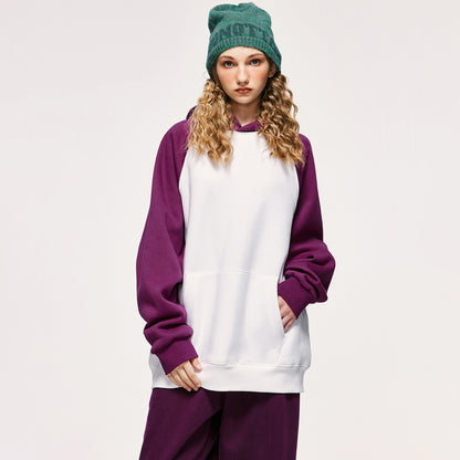 Fleece raglan hooded sweatshirt