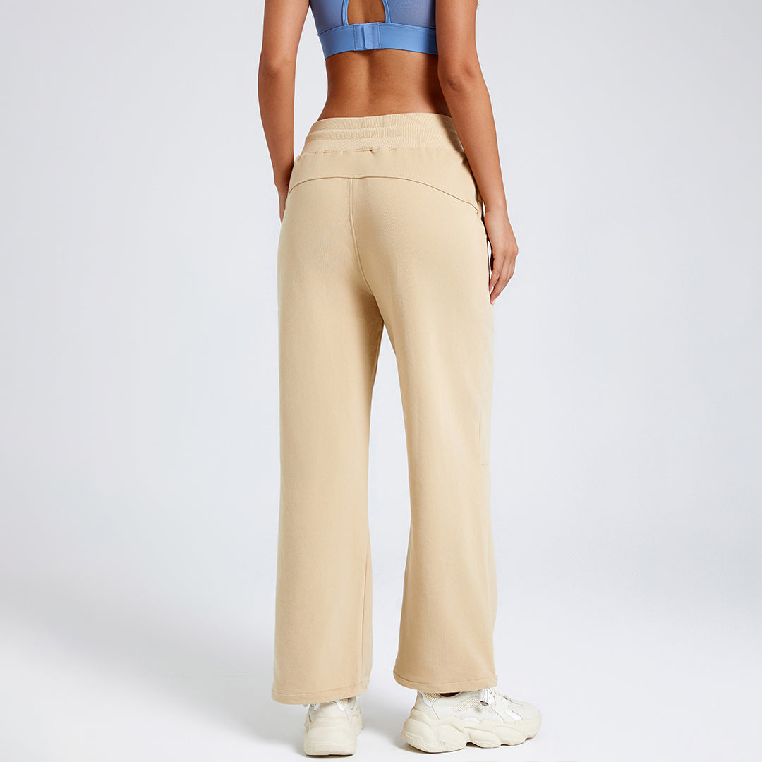 Loose-fitting casual solid pants