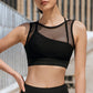 Mesh double layer detachable double strap sports bra