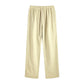 Solid color washed vintage casual pants