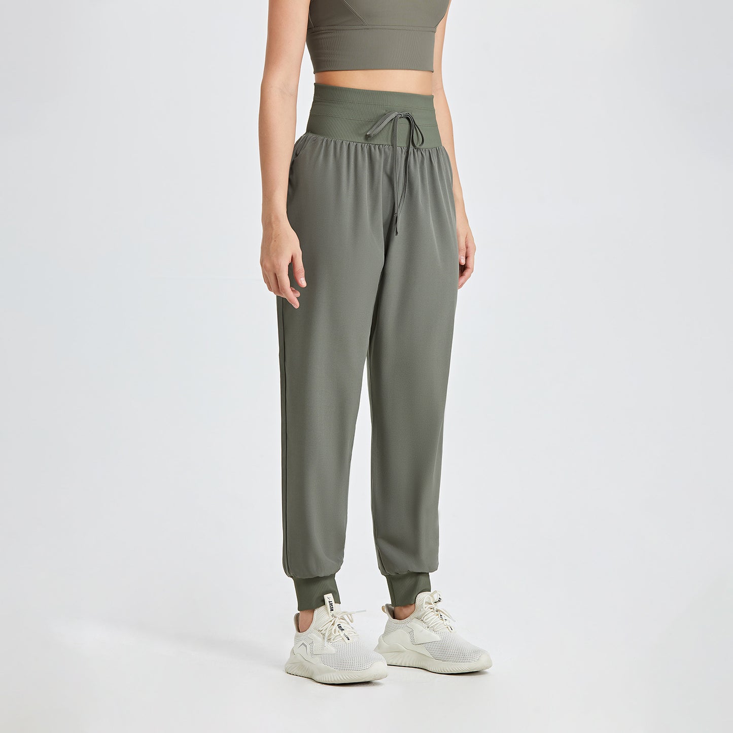 High waist drawstring jogger