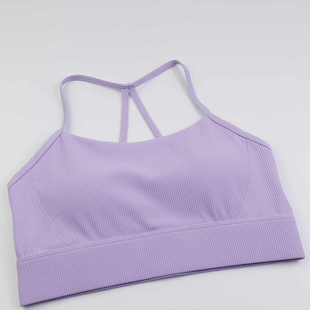 One-piece crossover straps sports bra