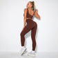 Knitted solid color sports bra + Legging 2-piece set