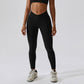 Cross-hip lift at waist Sports leggings