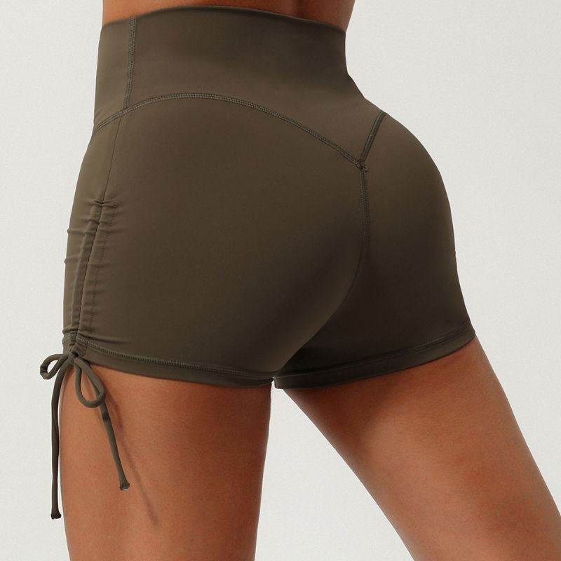 New pleated drawstring yoga shorts