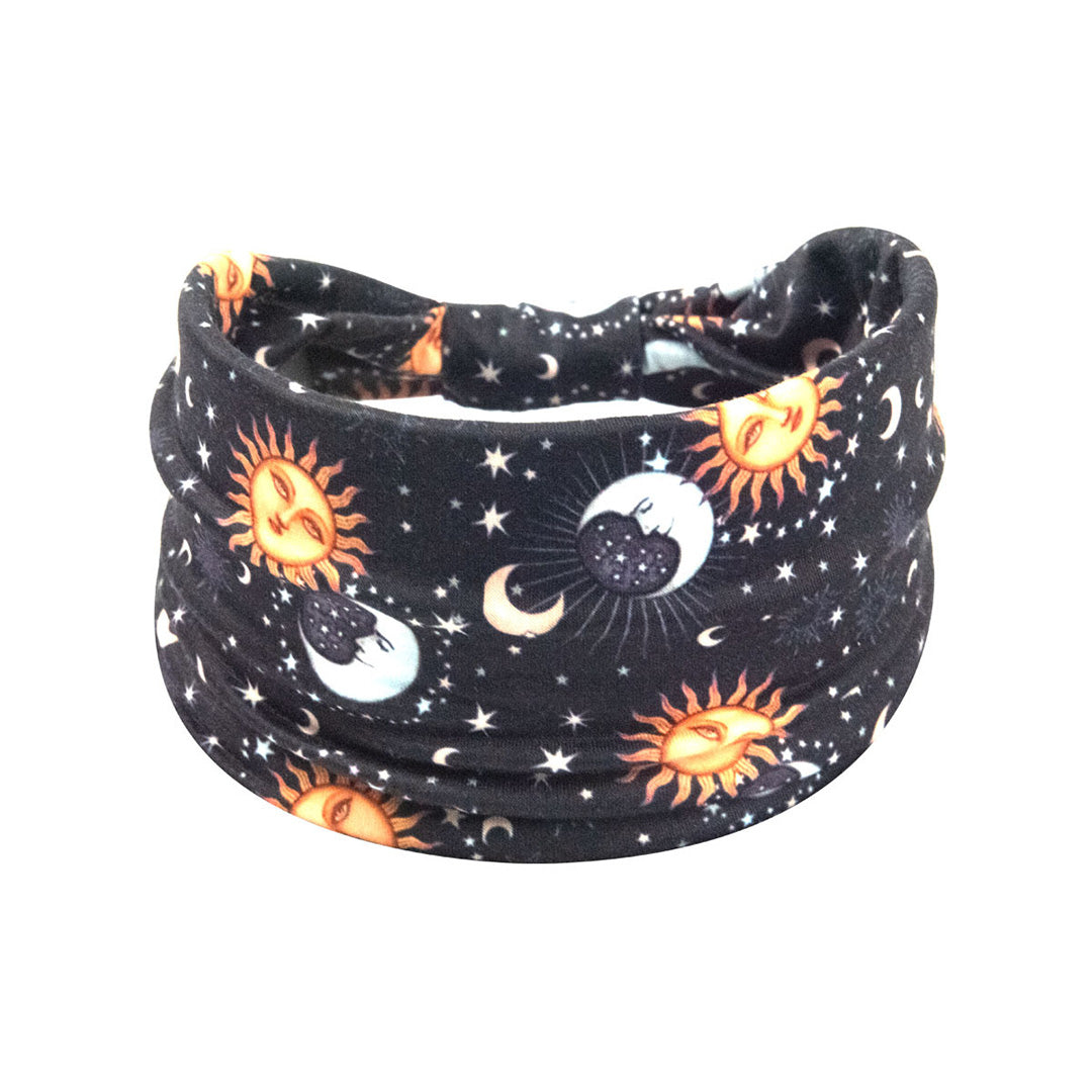 Bohemian Print Stretch Sweat-Absorbent Wide Brim Headband