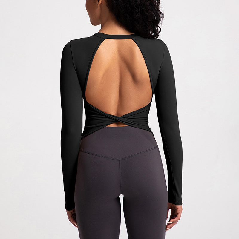 Nude Backless Sliming Long Sleeve Yoga Top