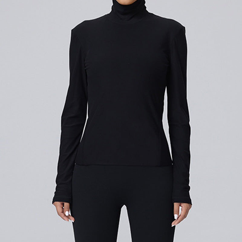 Soft thin tight high-elastic long-sleeved high-neck sweatshirts