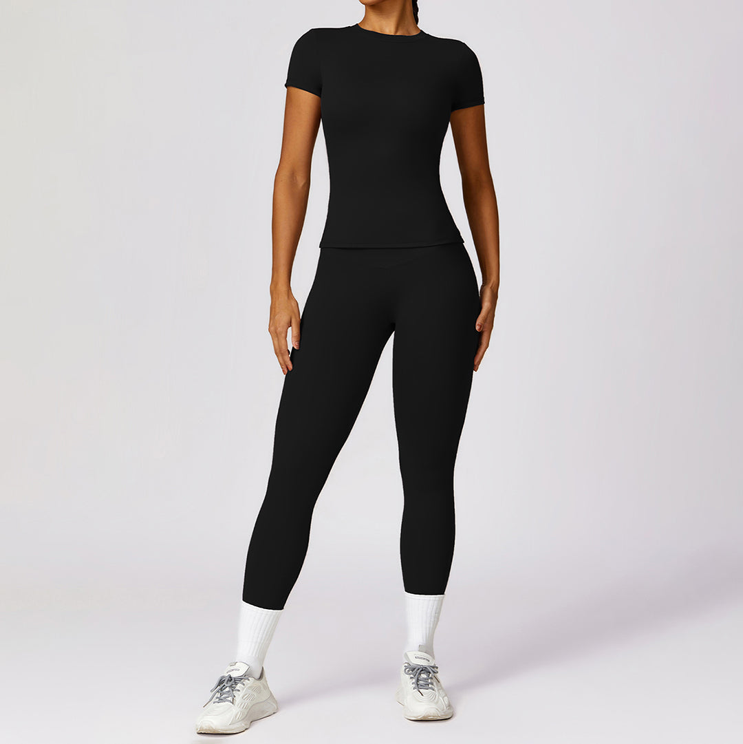 Skinny short sleeve & leggings yoga set