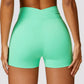 Peach hip high waist yoga shorts