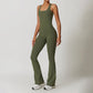 Tight fitting quick drying flared leg yoga jumpsuit