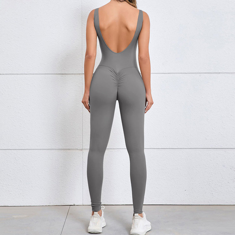 Quick-drying sports cut-out back bodysuits