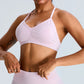 Seamless Thin Straps Cross Back Sports Bra