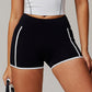 High waisted nude yoga shorts with pockets