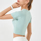 Quick-Dry High Stretch Ultra-Soft 1/4 Sleeve Sports Crop Top