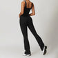 Tight fitting quick drying flared leg yoga jumpsuit