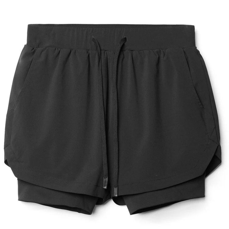 Men's double-layer quick drying sports shorts