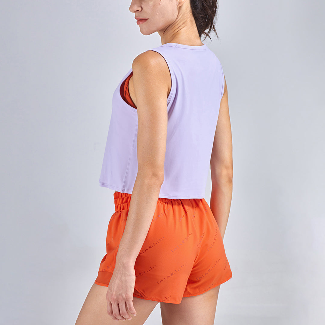 Solid color cropped sports tank tops