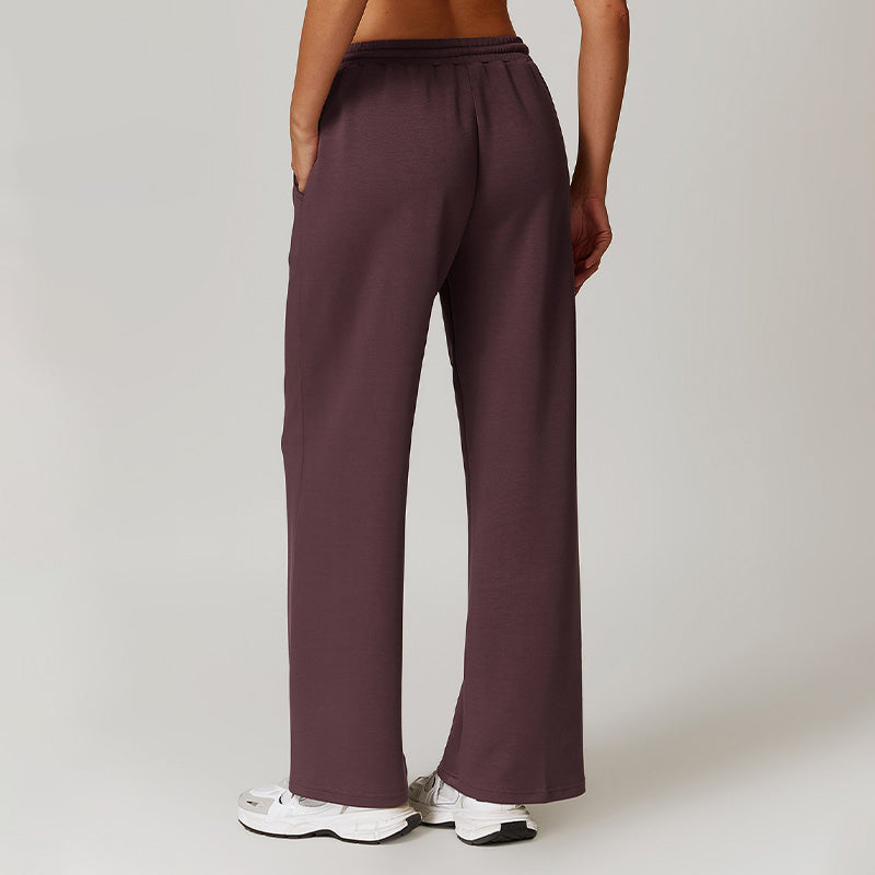 Casual And Loose High Waist Straight Leg Sports Sweatpants