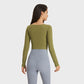 Solid color long-sleeved tight-fitting top