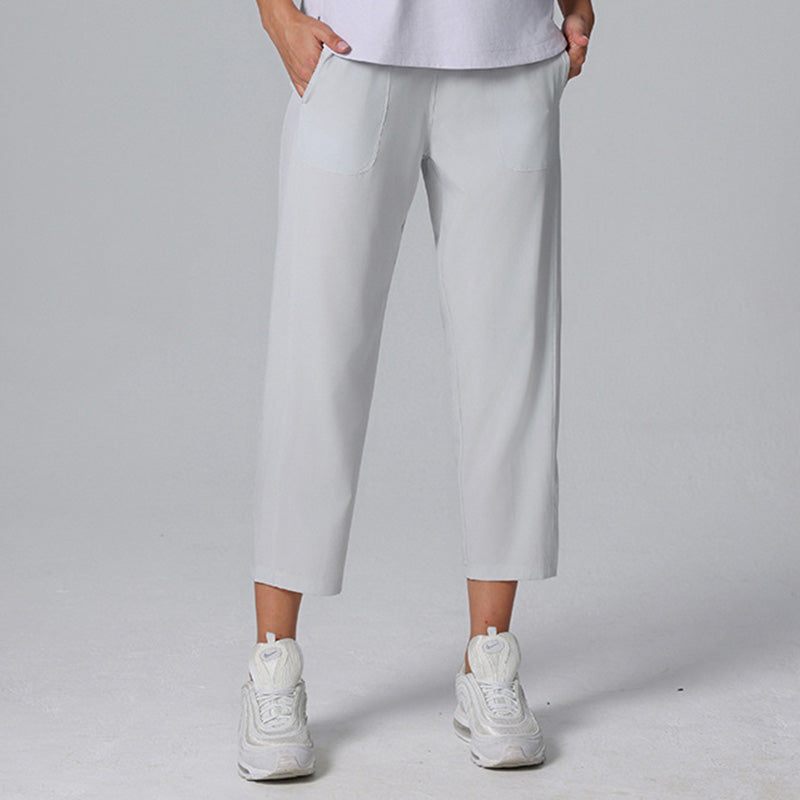 Loose casual drawstring straight pants