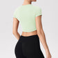 Ultra-soft Quick Dry Short Sleeve Yoga Crop Top