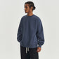 Solid color velvet crew neck sweatshirt