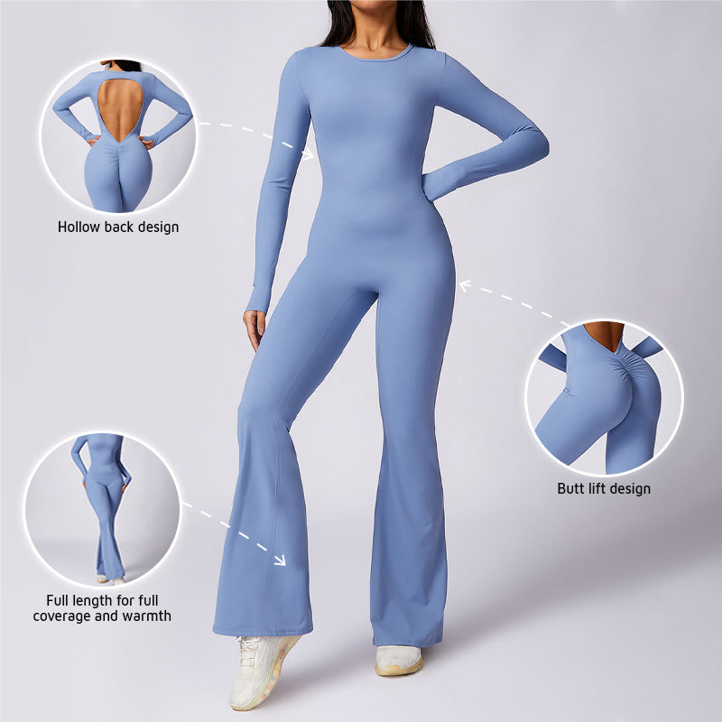 Quick-drying sports fitness long-sleeved bodysuits