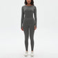 Seamless High resilience Sports Long Sleeve Top + High-Waisted Legging Set