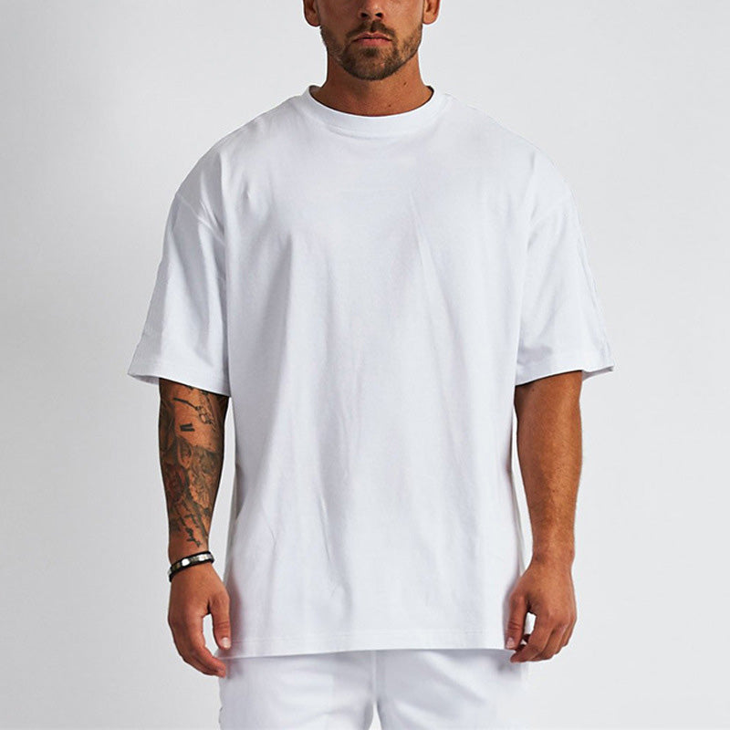 Men's Cotton Oversize Solid Color Short Sleeve T Shirt