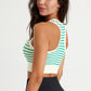 Striped one-piece sports bra