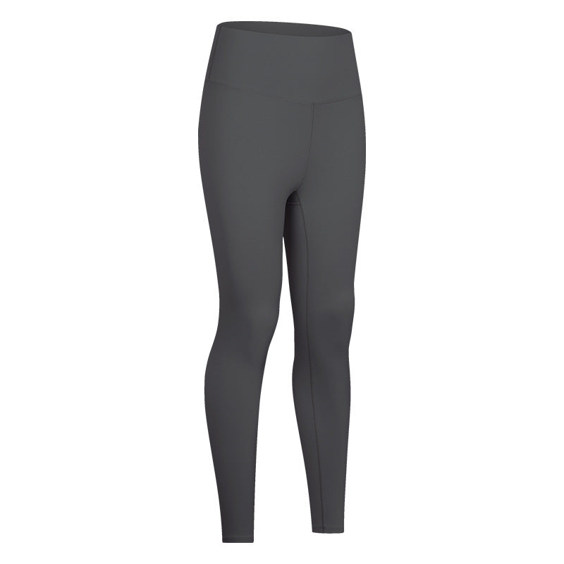 Legging de yoga extensible brossé de couleur unie