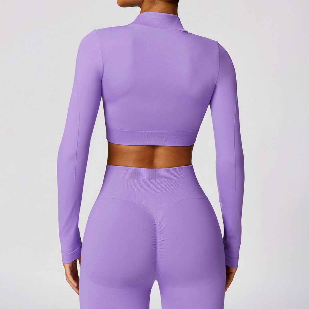 Tight-fitting seamless long-sleeved yoga jacket