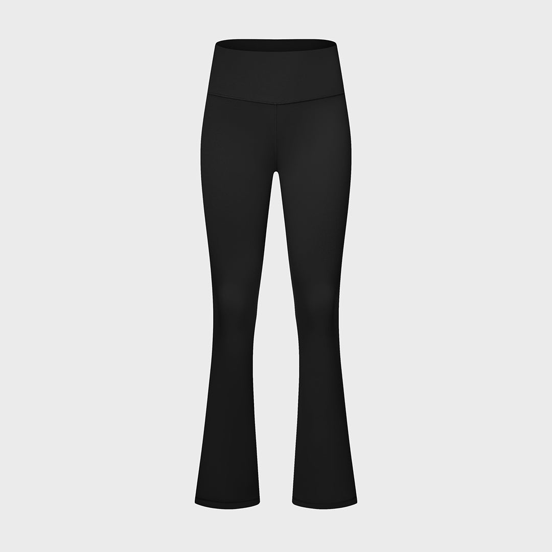 Solid color high waist casual bootcut pants