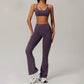 Thin straps sports Bra + Flared Leg pants 2-piece set