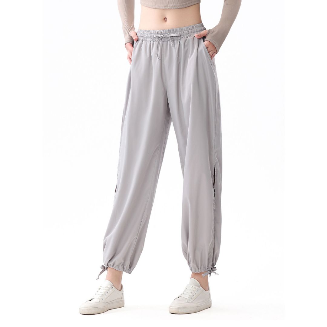 High-waisted loose-fitting sports jogging pants