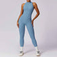 Quick-drying zipper fitness sports tight Jumpsuits