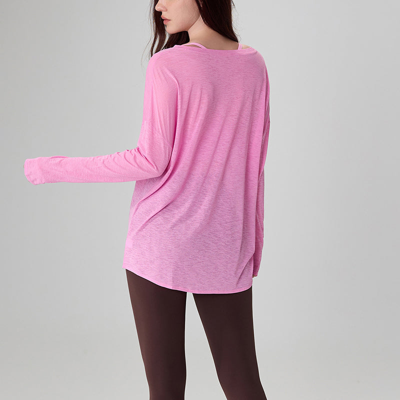 New breathable and lightweight yoga smock with long sleeves